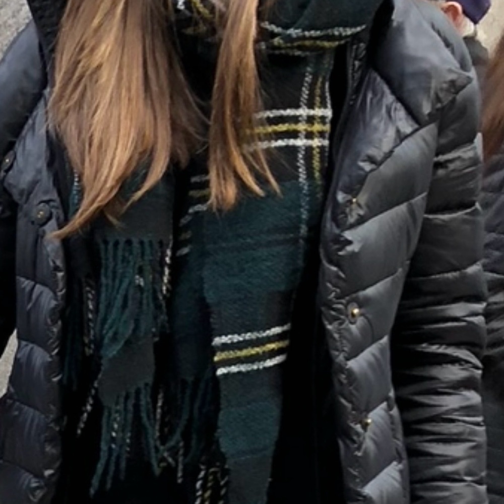 Isabel Marant Dark Green and Yellow Plaid Scarf